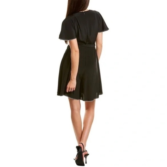 Diane von Furstenberg Black Adelyn Silk Wrap Romper - Picture 2 of 6